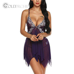 <span class=keywords><strong>Prix</strong></span> le plus bas vente chaude dentelle broderie femmes robe de nuit <span class=keywords><strong>Lingerie</strong></span> <span class=keywords><strong>Sexy</strong></span> chaud Transparent - Product Image 3