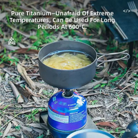 Bol en titane pliable personnalisable, ustensiles de cuisine d'extérieur ultralégers antiadhésifs et sains pour la randonnée, les voyages et le camping