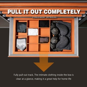TIANYI Pull Out Aluminum Alloy Bedroom Underwear Storage <b>Box</b> Silent <b>Wardrobe</b> Accessory with Cover - Product Image 3