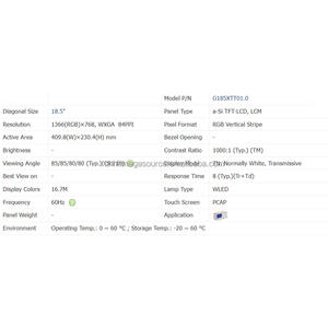 Écran LCD de haute qualité avec rétroéclairage WLED, 18,5 pouces, 1366*768, écran d'origine G185XTT01.0 - Product Image 3