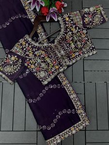 Pekerjaan bordir berat desainer Trending baru dengan blus full Stich Saree untuk wanita pakaian Tersedia dengan harga grosir - Product Image 4