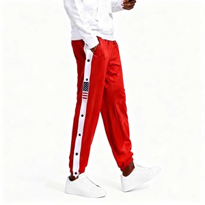 Pantalones de Baloncesto de Alto Rendimiento con Cintura Elástica, Corte Recto y Frente Plano - Botones a Presión Personalizados - Product Image 2