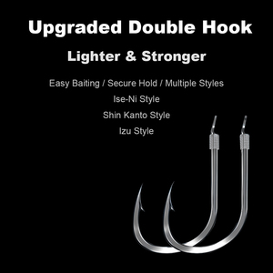 Hoàn thành câu cá lãnh đạo thiết lập với đôi móc thép gai móc lãnh đạo dòng với đôi móc - Product Image 2