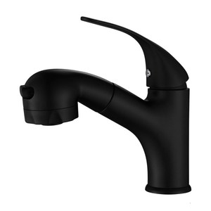 Modern Single Handle Basin Faucet Black Ceramic Valve Core Pull Out <b>Spray</b> Deck <b>Mounted</b> Single Hole - Product Image 2