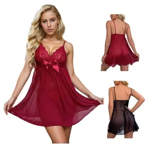 new high quality hot sale wholesale sleepwear pyjamas women sexy lingerie lace babydoll women's plus size sexy lingerie