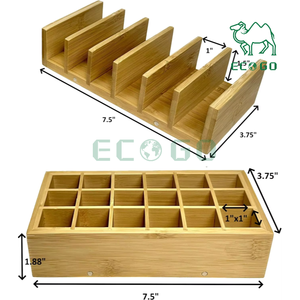4 pièces ensemble organisateur de maquillage en bambou à la maison avec serrure magnétique pour pinceaux de maquillage rouge à lèvres et accessoires - Product Image 5