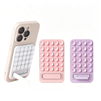 Support de téléphone à ventouse en silicone, support de téléphone pour miroir de douche, pliable, adhésif, accessoire pour smartphones