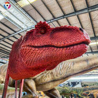 Tête de dinosaure Allosaurus sur mesure de grande taille, décoration interactive pour parc d'attractions, tête de dinosaure robotique animatronique