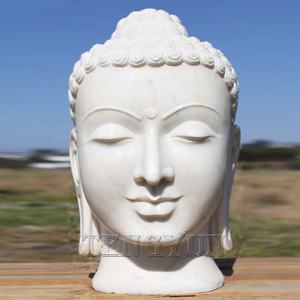 Statue de tête de <span class=keywords><strong>bouddha</strong></span> en marbre, pierres décoratives géantes, sculptées, blanches, en jade, à vendre, livraison gratuite - Product Image 1