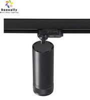 Projecteur LED COB sur rail intelligent en aluminium, moderne, à une/des deux/trois têtes, 7W-40W, pour application en centre commercial, CRI 90, dimmable, UGR 10-19