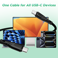 Câble de charge rapide USB C vers USB C WISTAR, chargeur PD 100W Type C, cordon PVC 5A, câble de charge rapide