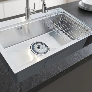 Évier de cuisine en acier inoxydable 304, simple bac, fait main, à encastrer, anti-rayures, anti-rouille, du Vietnam - Product Image 1