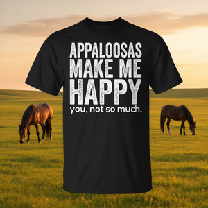 T-shirt Appaloosa Horse Lover in cotone nero vestibilità unisex - Product Image 3