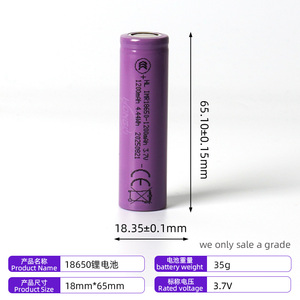 Hongli batteria <span class=keywords><strong>18650</strong></span> <span class=keywords><strong>1200mAh</strong></span> 3.7V ricaricabile cilindrica agli ioni di litio Cell a basso prezzo - Product Image 2