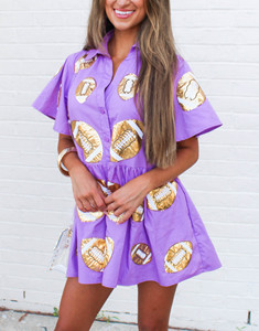 Neu eingetroffen: Fußball-<span class=keywords><strong>Romper</strong></span>, Schwarz-Goldenes Paillettenkleid für den Spieltag für Damen - Product Image 1