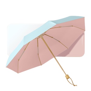 Cinq plis 8 os coloré manche en bois massif <span class=keywords><strong>parapluie</strong></span> simple pour hommes et femmes <span class=keywords><strong>petit</strong></span> et frais avec impression de logo personnalisé - Product Image 2