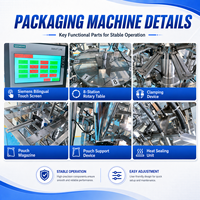 Machine d'emballage automatique rotative pour sachets préformés, avec peseuse multi-têtes, pour noix, fruits secs, snacks, boissons, remplissage et scellage Doypack