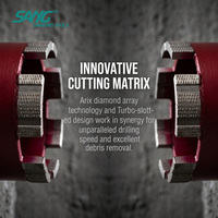 Foret diamanté turbo Arix SANG Heavy Duty Pro pour entrepreneurs, soudé au laser, pour béton armé et maçonnerie, filetage UNC 1-1/4 pouces