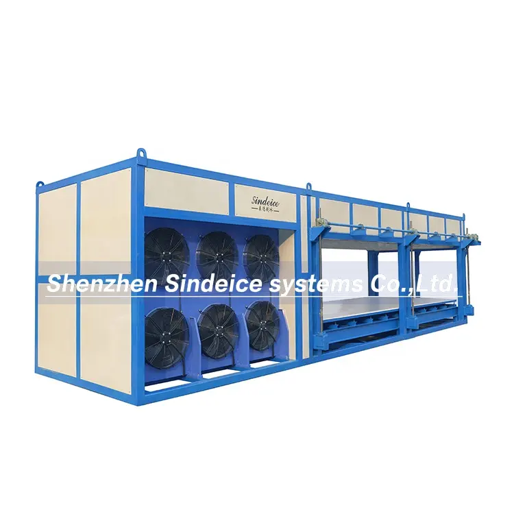 SINDEICE China Top Low Power Consumption 10 ton 10000kg/day Block Ice Plant Ice Maker Machine for Seafood Meat Food Cooling