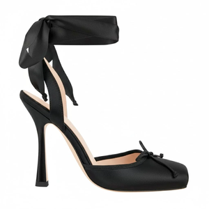Escarpins à talons hauts en satin pour femme, bout carré, à bride <span class=keywords><strong>cheville</strong></span> avec nœud, pour soirée et événement - Product Image 6