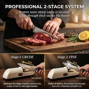 Aiguiseur de couteaux électrique, outil d'affûtage rapide, rechargeable, avec base antidérapante, aiguiseur de lames de cuisine portable - Product Image 4