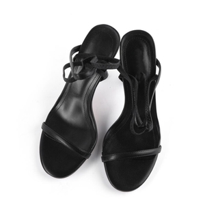 Sandalias <span class=keywords><strong>de</strong></span> Tacón <span class=keywords><strong>de</strong></span> Aguja con Tiras <span class=keywords><strong>de</strong></span> Cuero Negro para Mujer, Elegantes, Sensuales, Ligeras, para Cenas, Citas, Fiestas, Zapatos Cómodos, Venta al por Mayor, OEM, ODM - Product Image 4
