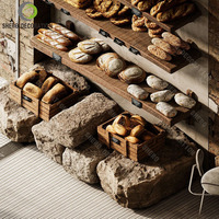 Comptoir de bar, comptoir de café, table et chaises de salon pour boulangerie, café, ou salon de thé, au design intérieur élégant en bois