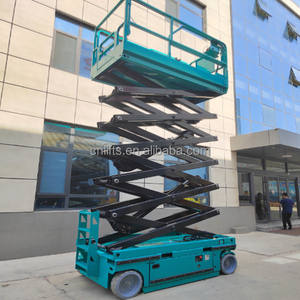 Platform kerja udara 320kg 350kg gunting hidrolik pompa sendiri meja Platform angkat 8m 12m 10m gunting listrik truk angkat - Product Image 2