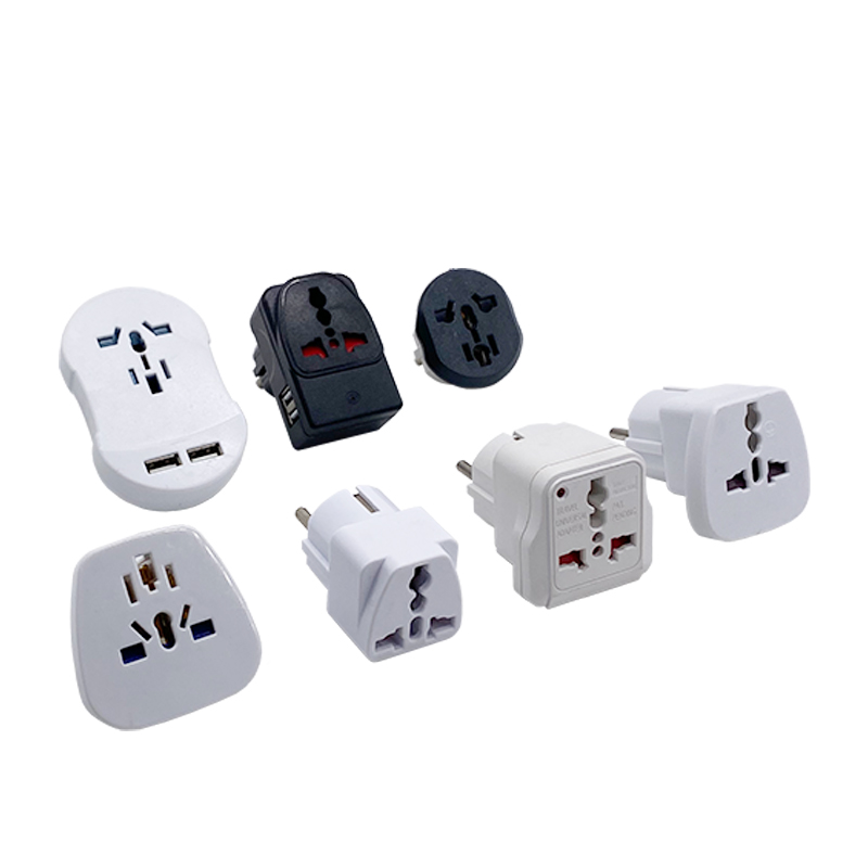 Paquete de 2 adaptadores de viaje universales de EE. UU. a Europa, convertidor de viaje de 110V a 220V, adaptador de viaje negro de 50W