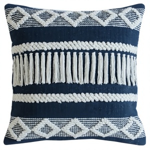 Luxury Boho Outdoor Cotton <b>Throw</b> <b>Pillow</b> Cover with Geometric Vintage Florals Patterns Removable Washable Customizable ITHL Brand - Product Image 1