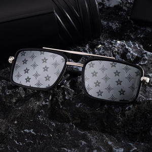 Lunettes de soleil carrées pour homme ZS-98335, monture noire, verres PC UV400, monture en plastique et métal, style rétro, protection solaire pour la conduite - Product Image 5