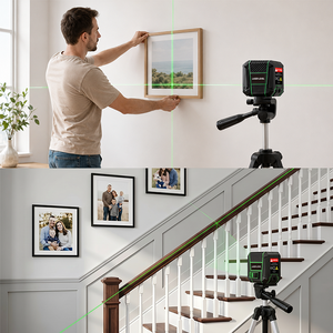 Niveau <span class=keywords><strong>laser</strong></span> automatique à 2 faisceaux croisés, auto-nivelant, 2 lignes vertes, avec trépied noir MG2 - Product Image 6