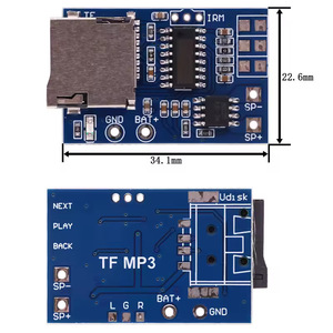 TF MP3 Decoder Module 34.1x22.6mm 3.7V <b>5V</b> Supply With Memory Playback Audio Control Board - Product Image 1