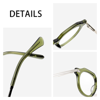 Montures optiques en acétate faites à la main avec logo personnalisé, branches métalliques, lunettes anti-lumière bleue, vente en gros pour hommes et femmes