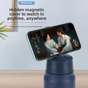 Thermos isotherme personnalisé avec couvercle magnétique, support de téléphone portable, en acier inoxydable 304, <span class=keywords><strong>pot</strong></span> spatial, portable pour l'extérieur et les voyages - Product Image 3
