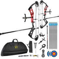Paket Busur dan Anak Panah Topoint Archery T1 Target Compound Bow untuk Busur Panahan Kompetisi, Riser Busur Berburu dengan Pemesinan CNC