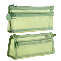 Sac de papeterie transparent avec fermeture éclair, personnalisé, durable, grande capacité, trousse à crayons, cadeau scolaire pour enfants, sac de rangement