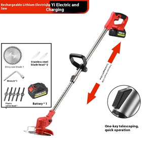 Tondeuse à gazon sans fil rechargeable au lithium-ion 21V à double usage domestique et industriel, poignée télescopique, puissance 650W, bac à herbe de 150L - Product Image 3
