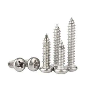 5.5mm ASTM A193 A914 B8 B8M B8T ASTM A453 GR660 A286 18-8 Stainless Steel Cross Recessed Round Head Wood Tapping Screw