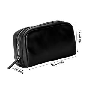 Neceser de cuero Vintage de gran capacidad para mujer, Neceser de maquillaje de moda de lujo Unisex, al por mayor - Product Image 5