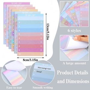 Multicolor Rainbow Sticky Notes <b>Pad</b>, Neon <b>Memo</b> Notepad for Shopping Lists, Office Reminders and Promotional Stationery Gifts - Product Image 2