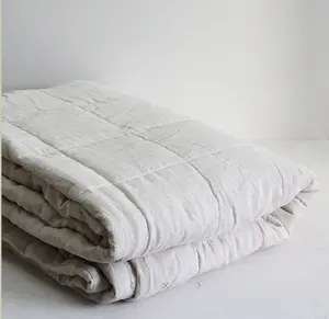 Wholesale Hot Sale OEM Manufacturer Pure Linen Quilt 100% Linen Stonewashed Linen Machine Quilted Duvet Cover Quilt