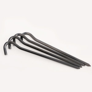 Piquets de tente demi-circulaires en alliage d'aluminium en forme de point d'interrogation, 18 cm, avec poignée en D, toutes saisons, accessoire de camping extérieur, piquet de jardin, <span class=keywords><strong>noir</strong></span> - Product Image 3