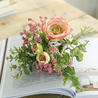 Vente en gros de bouquets de fleurs artificielles en plastique, modernes, élégantes et professionnelles, pour mariage, Lurian Simulated Gympani, pour la maison, l'extérieur et comme accessoires de photographie