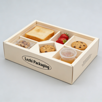 Boîte à pique-nique personnalisée avec compartiments et couvercles, plateau de service en carton divisé avec porte-ketchup