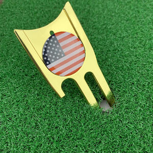 Herramienta de metal para divots de golf al por mayor, reparación de green con marcador de bola magnético con ranura para dibujar la línea de la bola - Product Image 5