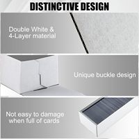 Boîte de rangement pour cartes à collectionner Case Ball avec couvercle, en carton ondulé blanc, pour cartes de sport TCG horizontales
