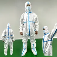 Tute monouso abbigliamento di sicurezza Unisex manica lunga protezione completa del corpo en 14126 uniforme da tuta ospedaliera con copriscarpe