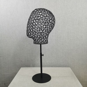 Cabeza de maniquí modelo de malla de alambre de metal al por mayor, cabezas de Maniquí de metal dorado, anillo de hierro de alambre, cabeza de maniquí femenino de <span class=keywords><strong>cristal</strong></span> - Product Image 1