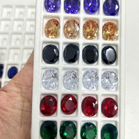 Batu Permata Longgar Bentuk Oval Ukuran Besar 5*7mm hingga 8*10mm Amethyst Cubic Zirconia Sintetis Nano Transparan Hijau Biru Batu Ruby Corundum.